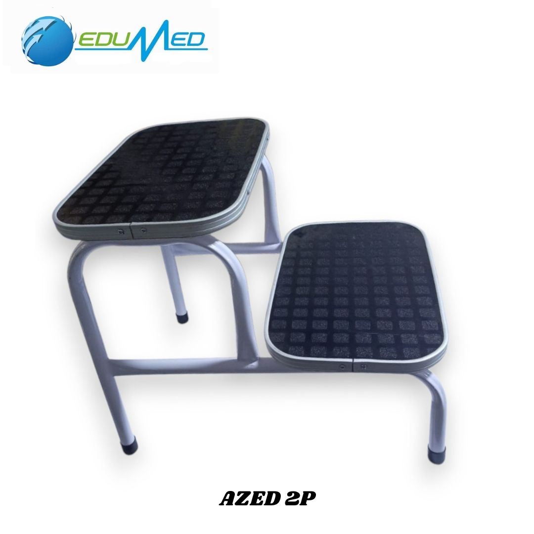 Taburete Tipo Escalera De Plástico Kit C/ 3 Peldaños, 2 Peldaños, Negro